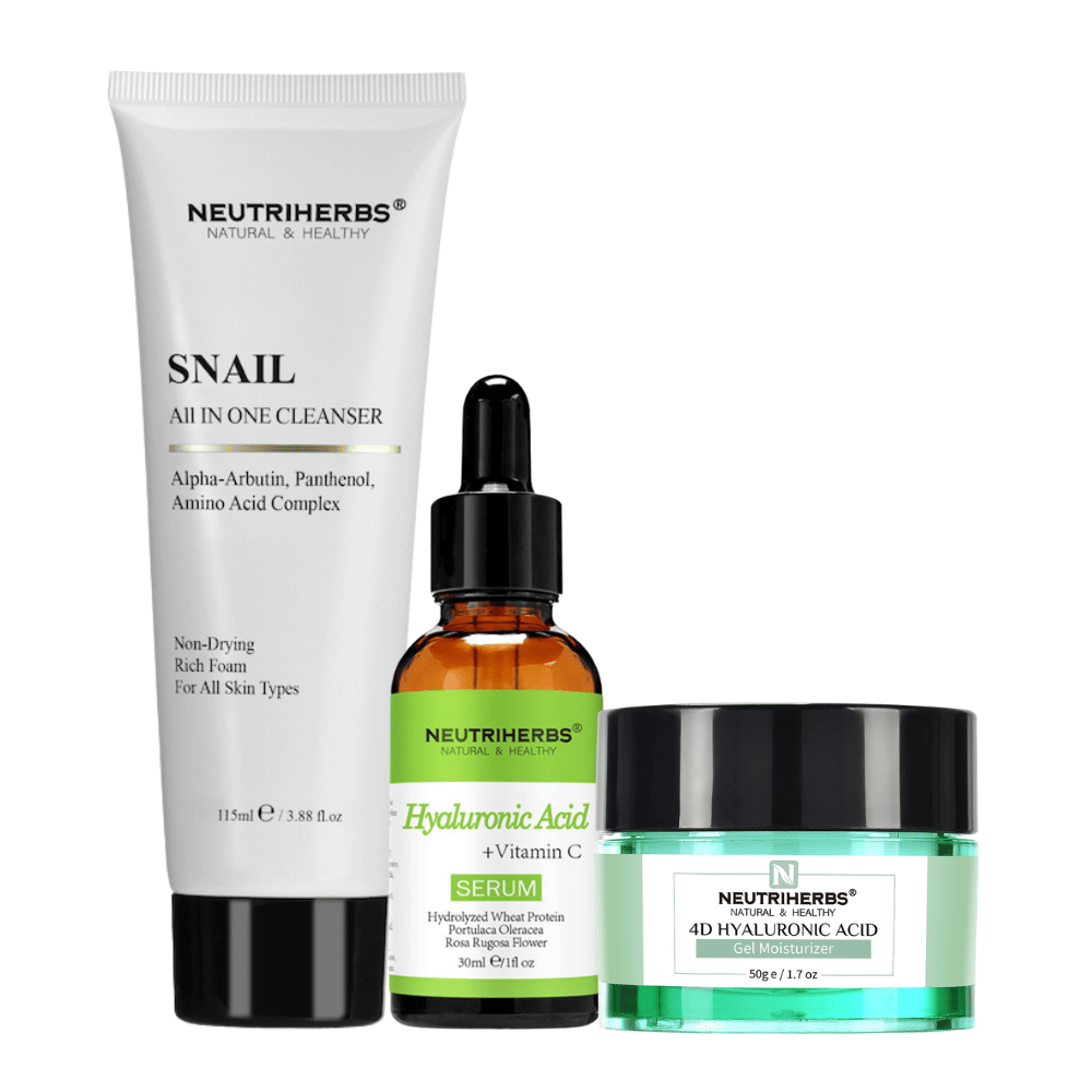 Hydration Routine Kit med Hyaluronic Acid Serum, 4D Hyaluronic Acid Gel och Snail Cleanser