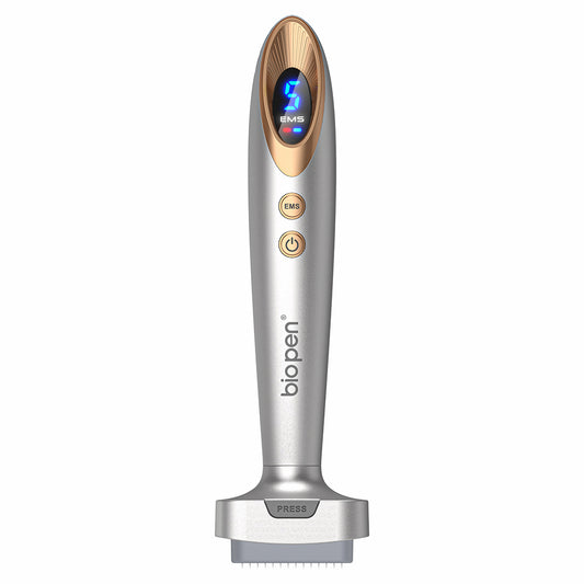 Bio Pen Bio 6 microneedling-penna med EMS och LED-display – avancerat verktyg för hudföryngring, ökad absorption och professionell ansiktsbehandling.
