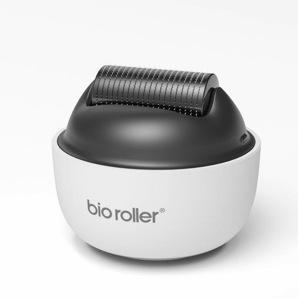 Bio Roller G4 microneedling-roller med 0,75 mm nålar för förbättrad hudstruktur, ökad kollagenproduktion och effektiv serumabsorption.