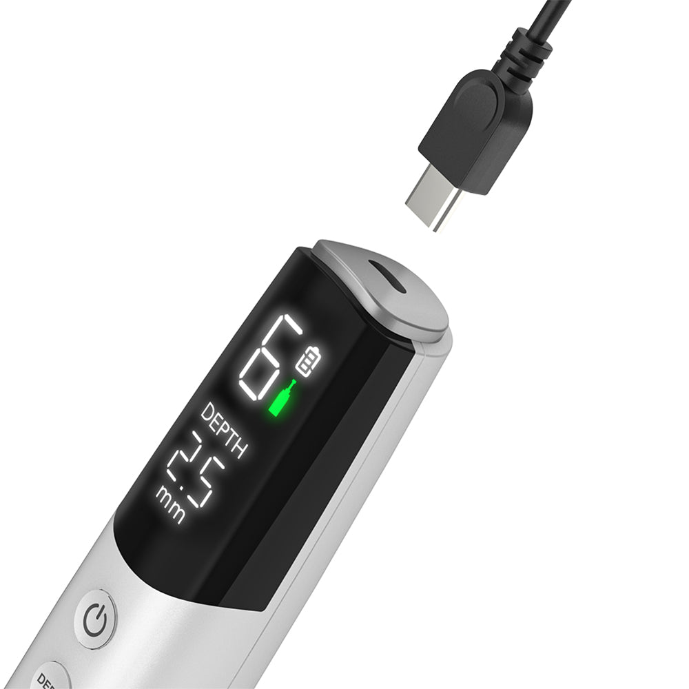 Dr. Pen M9 med USB-C laddning, digital display och justerbart nåldjup för trådlös microneedling.