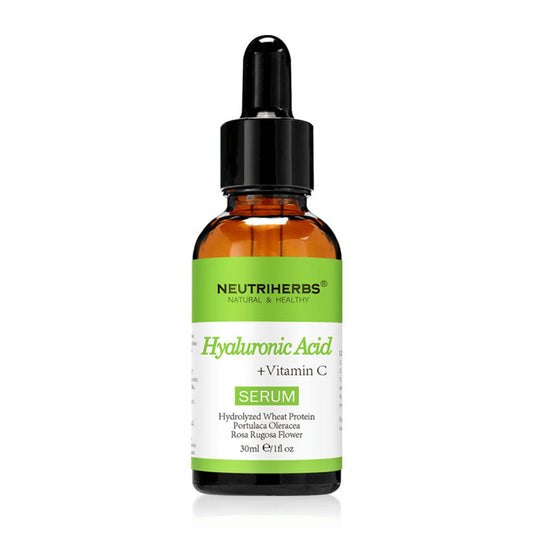 Neutriherbs Hyaluronic Acid + Vitamin C Serum 30 ml med hyaluronsyra och vitamin C. Återfuktande ansiktsserum som ger lyster, jämnar ut hudtonen och hjälper till att minska fina linjer för en mjuk och fräsch hud.