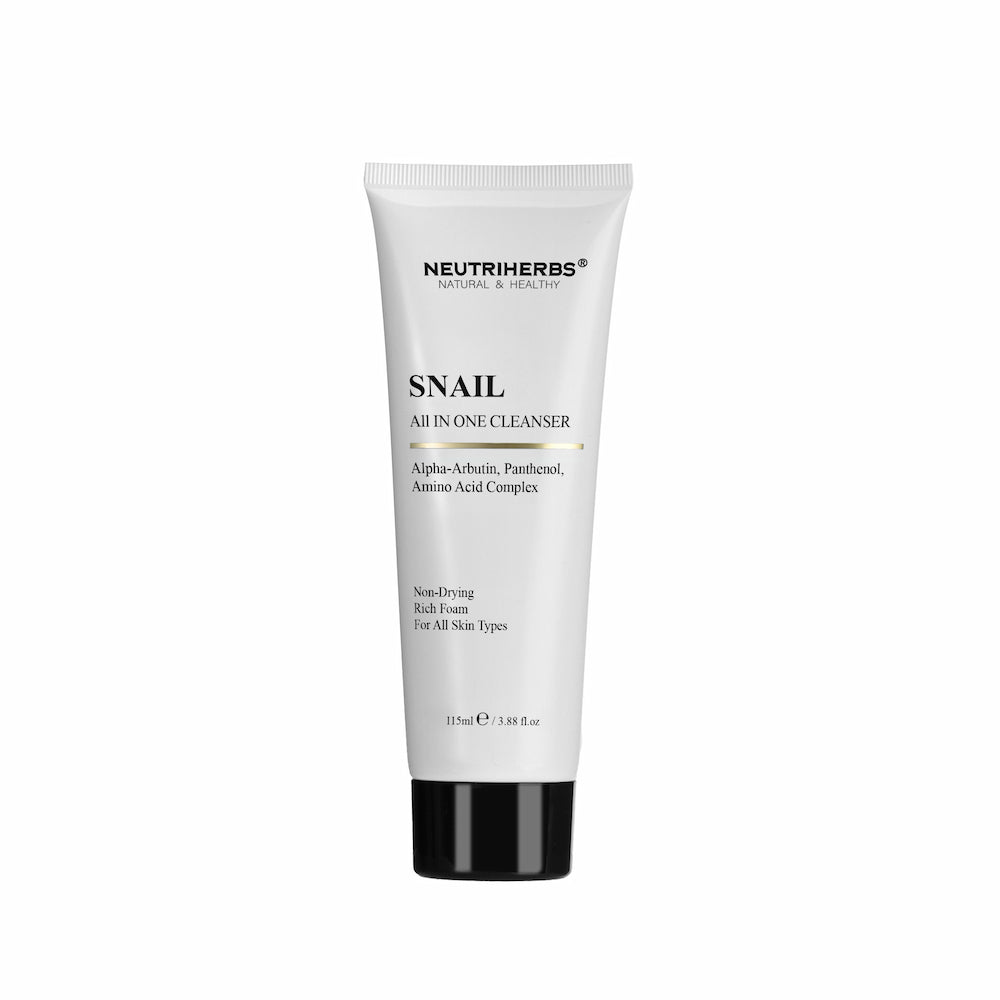Neutriherbs Snail All In One Cleanser 115 ml – skonsam ansiktsrengöring med snigelextrakt, alpha-arbutin och panthenol för alla hudtyper.