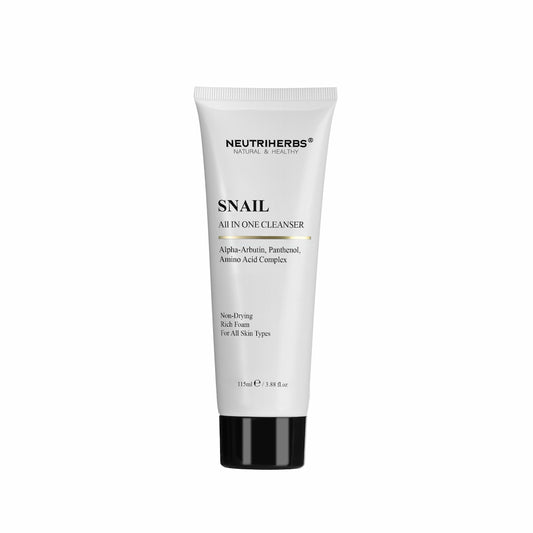 Neutriherbs Snail All In One Cleanser 115 ml – skonsam ansiktsrengöring med snigelextrakt, alpha-arbutin och panthenol för alla hudtyper.